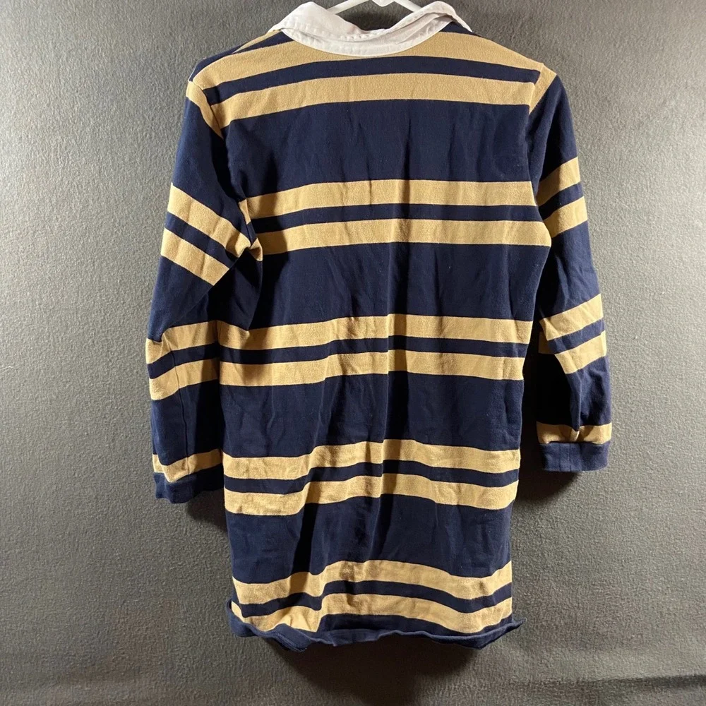 Vintage 90s Y2K Old Navy Rugby Shirt Striped Heavyweight Cotton Long Sleeve